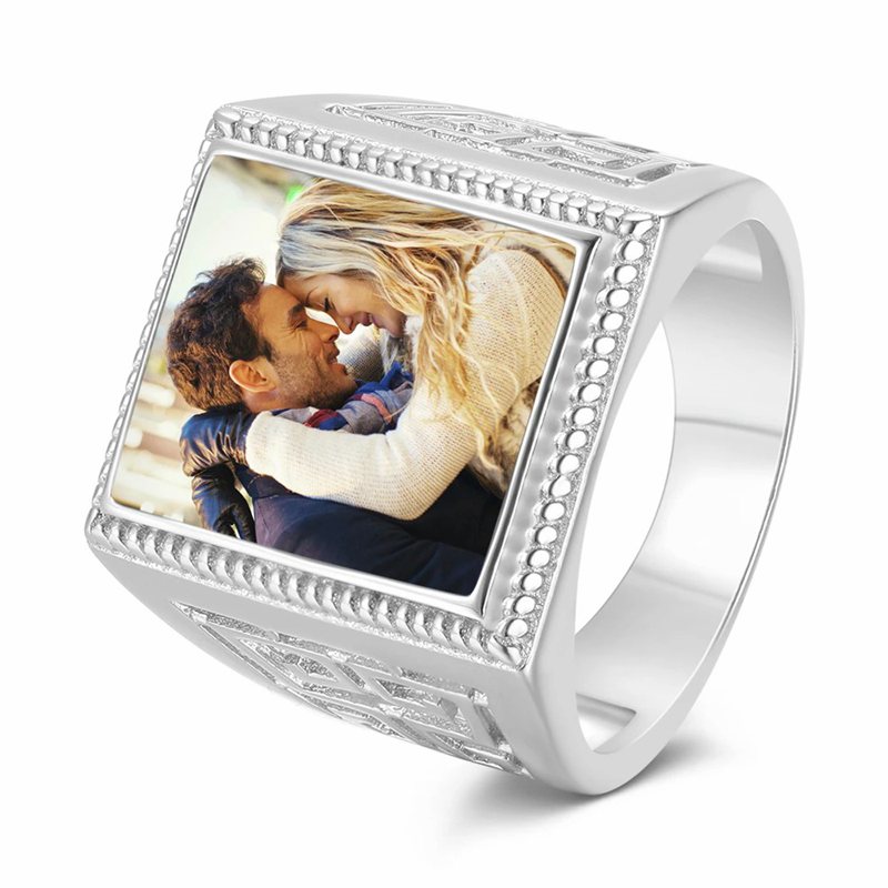 Custom Mother's Gifts Photo Ring Square