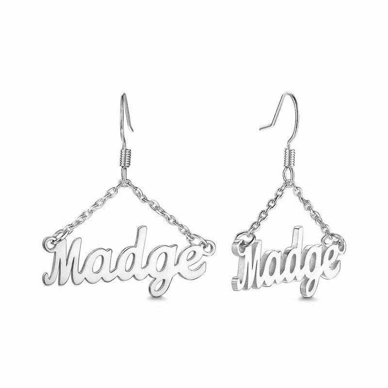 Personalized Triangle Shape Name Earrings
