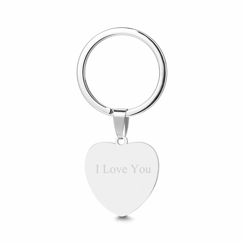 Heart Tag Photo Key Chain