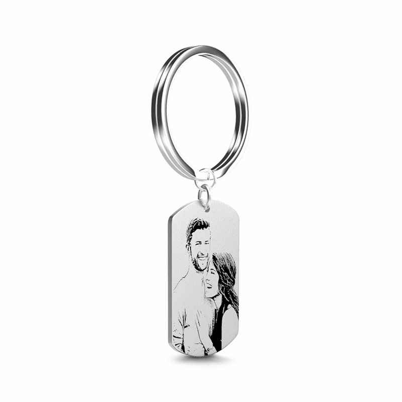 Photo Engraved Tag Key Chain