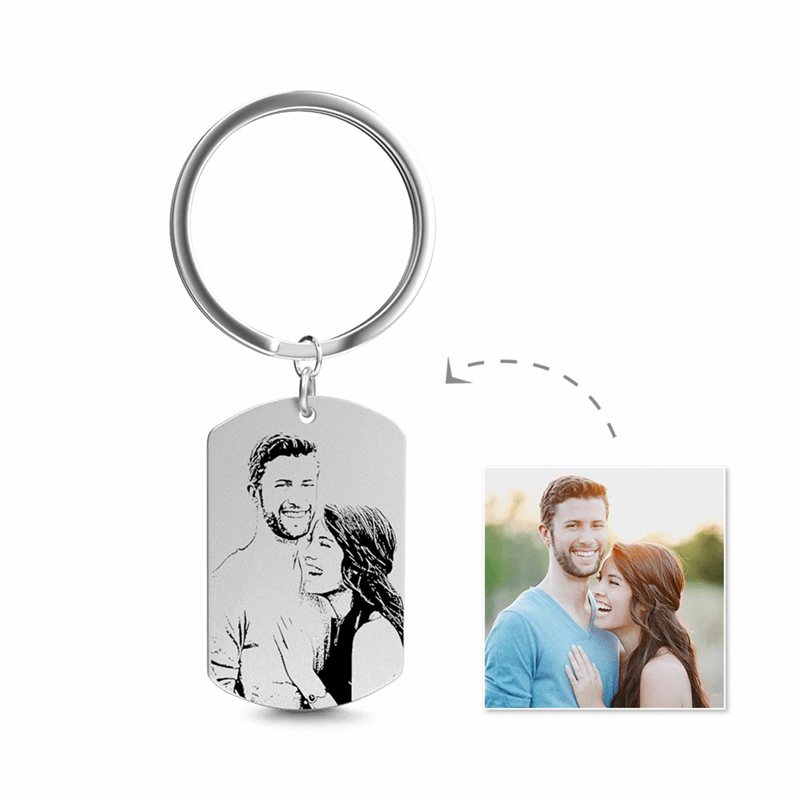 Photo Engraved Tag Key Chain