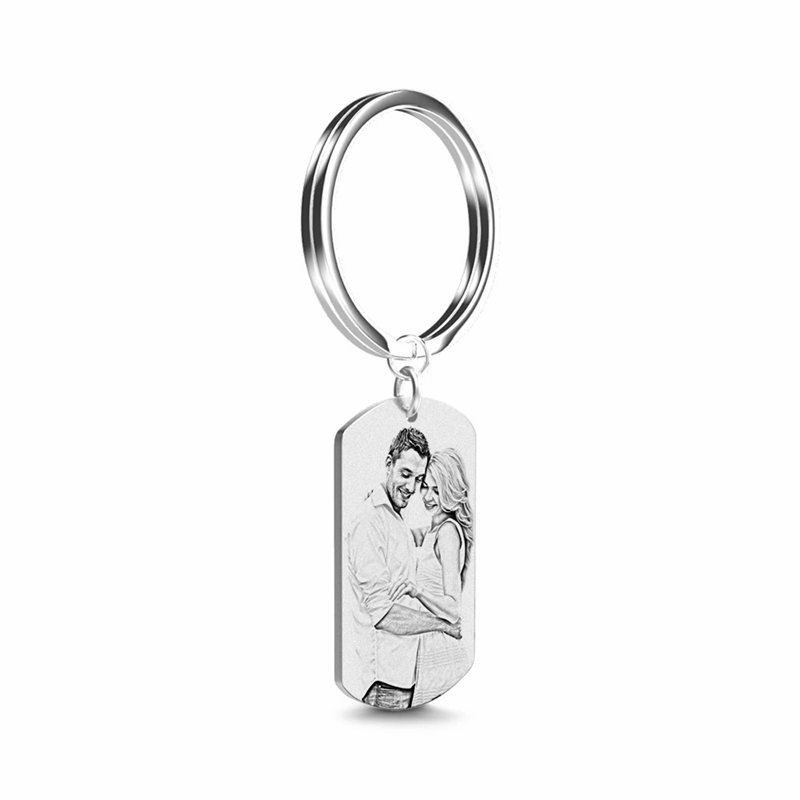 Photo Engraved Tag Key Chain