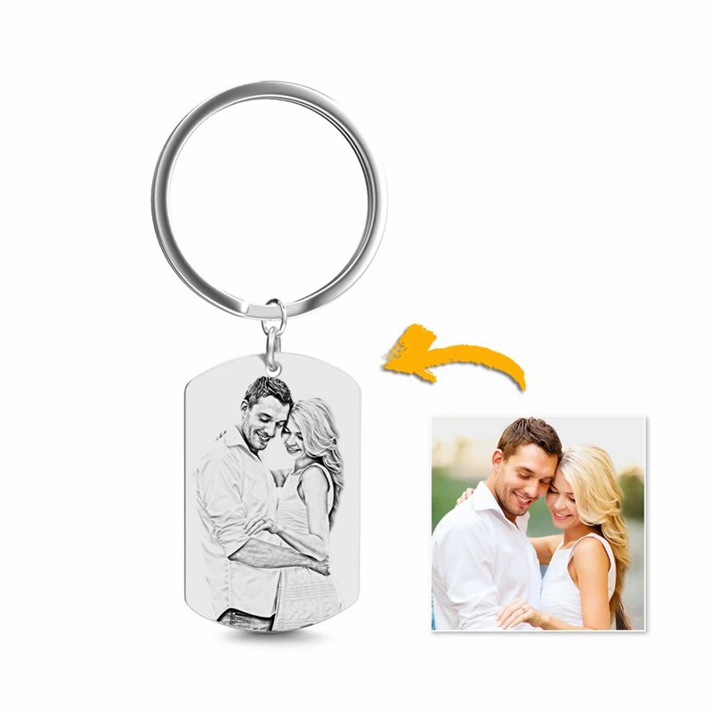 Photo Engraved Tag Key Chain