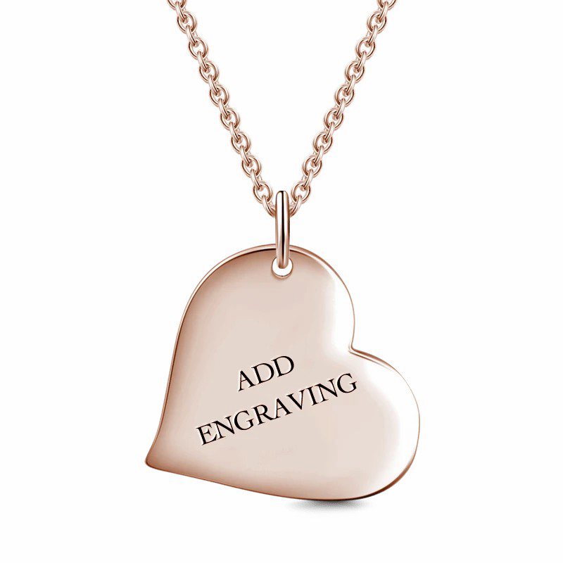 Engravable Heart Tag Necklace