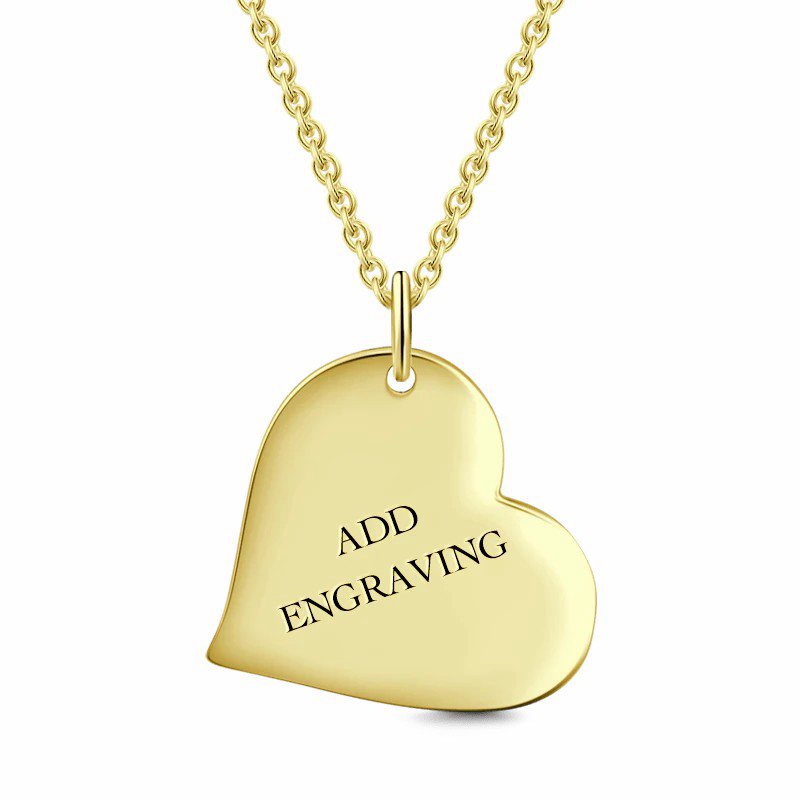 Engravable Heart Tag Necklace