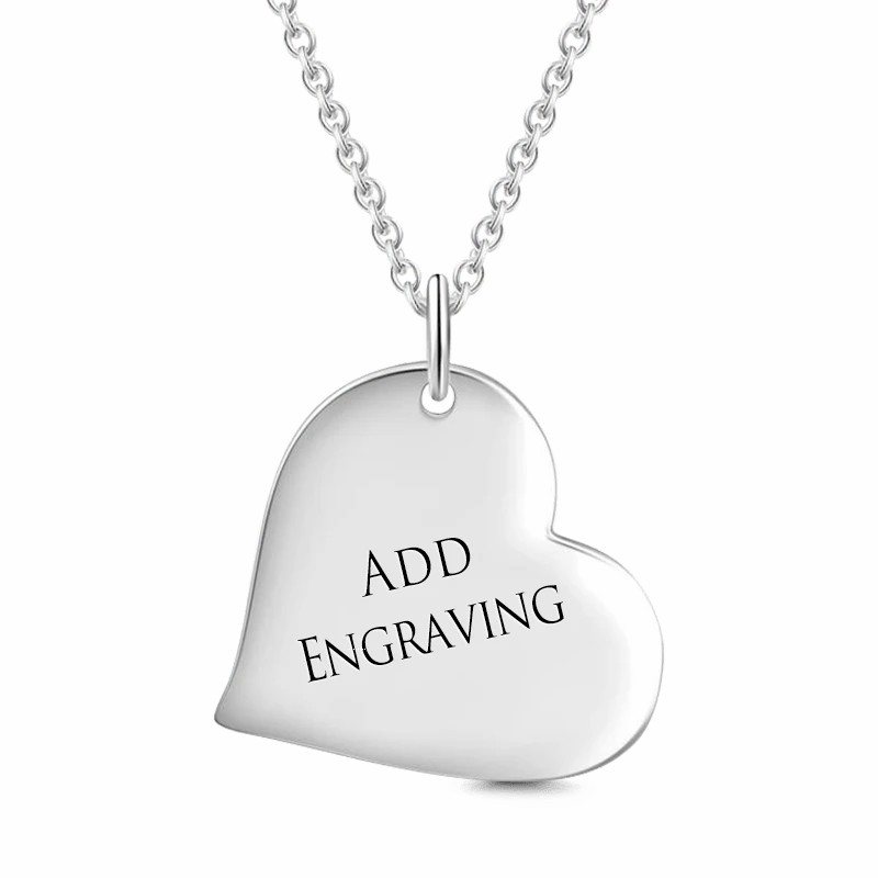 Engravable Heart Tag Necklace