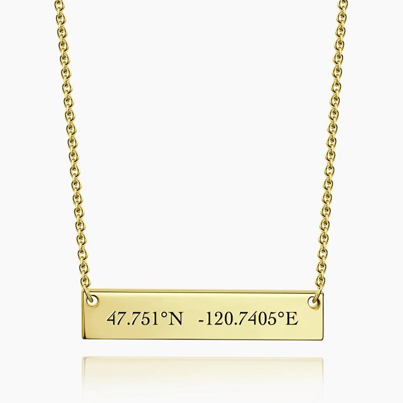 Engraved Coordinate Necklace