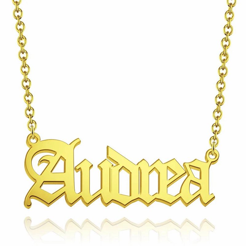 Old English Name Necklace