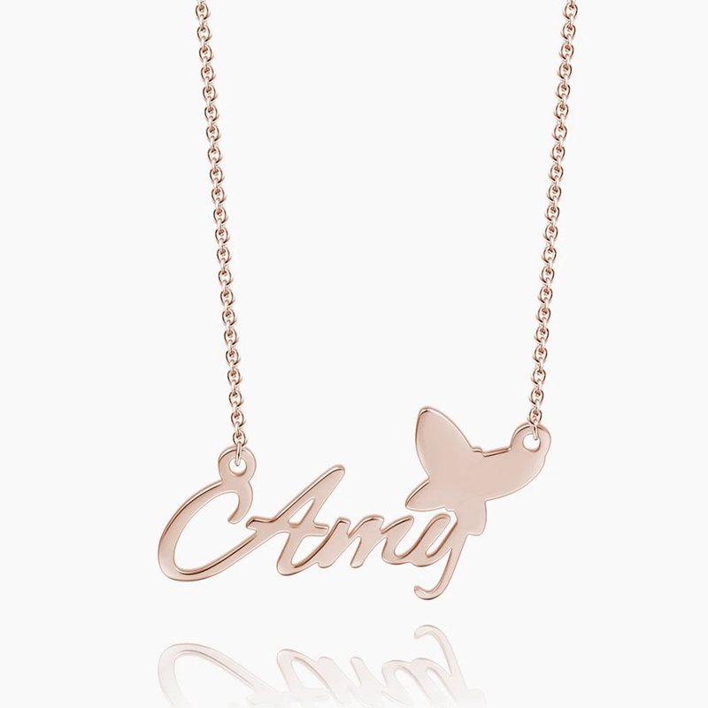 Personalized Name Necklace with Butterfly