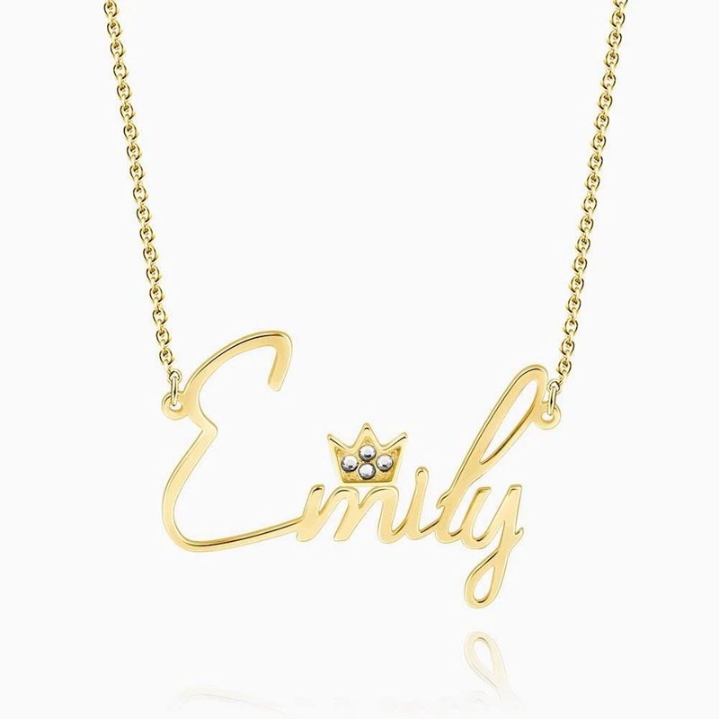 Personalized Swarovski Crystal Name Necklace With Crown