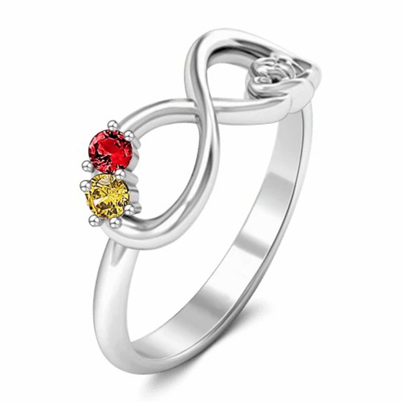 Personalized Birthstone Infinite Love Promise Ring