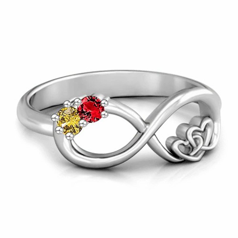 Personalized Birthstone Infinite Love Promise Ring
