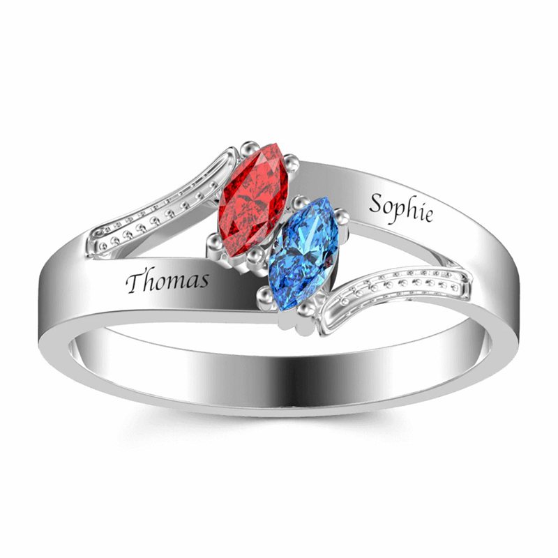 Personalized Birthstone Promise Ring