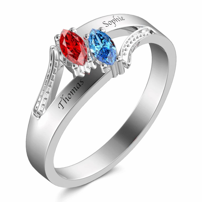 Personalized Birthstone Promise Ring