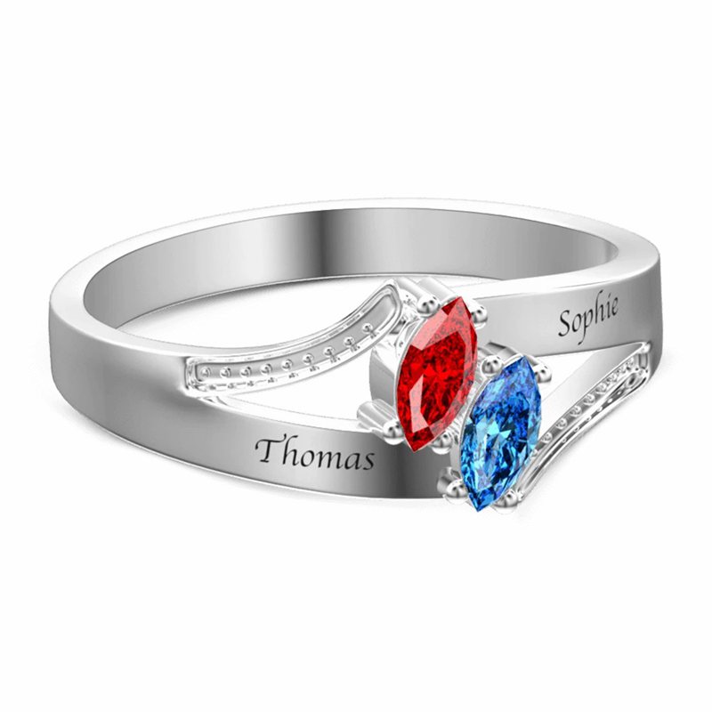 Personalized Birthstone Promise Ring