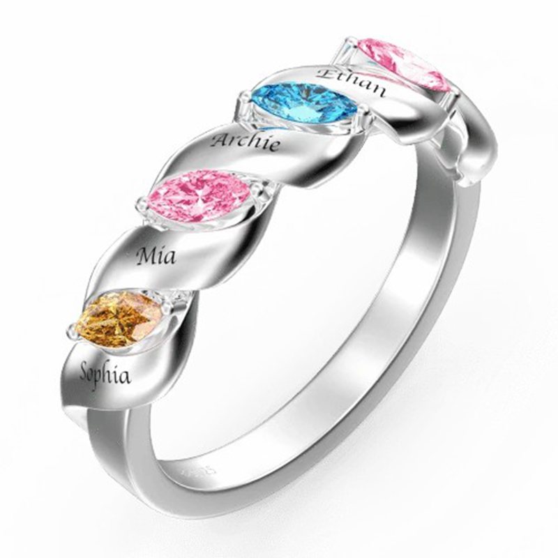 Personalized Birthstone Promise Rings