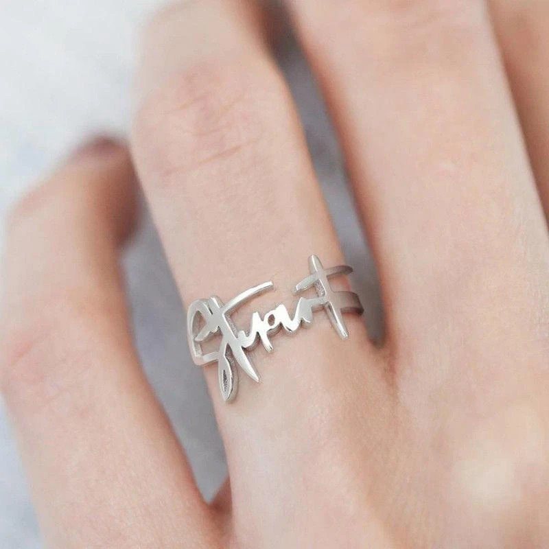 Personalized Handwriting Name Ring