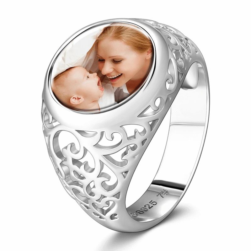 Round Mother’s Photo Ring