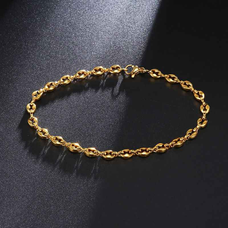 316L Stainless Steel Bracelet Coffee Beans Link Chain Bracelet