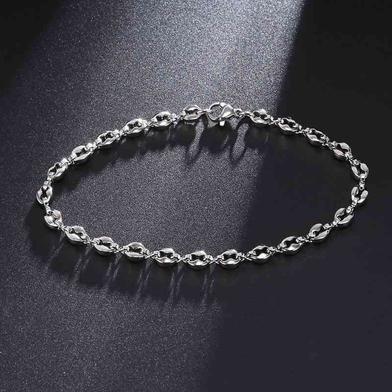 316L Stainless Steel Bracelet Coffee Beans Link Chain Bracelet