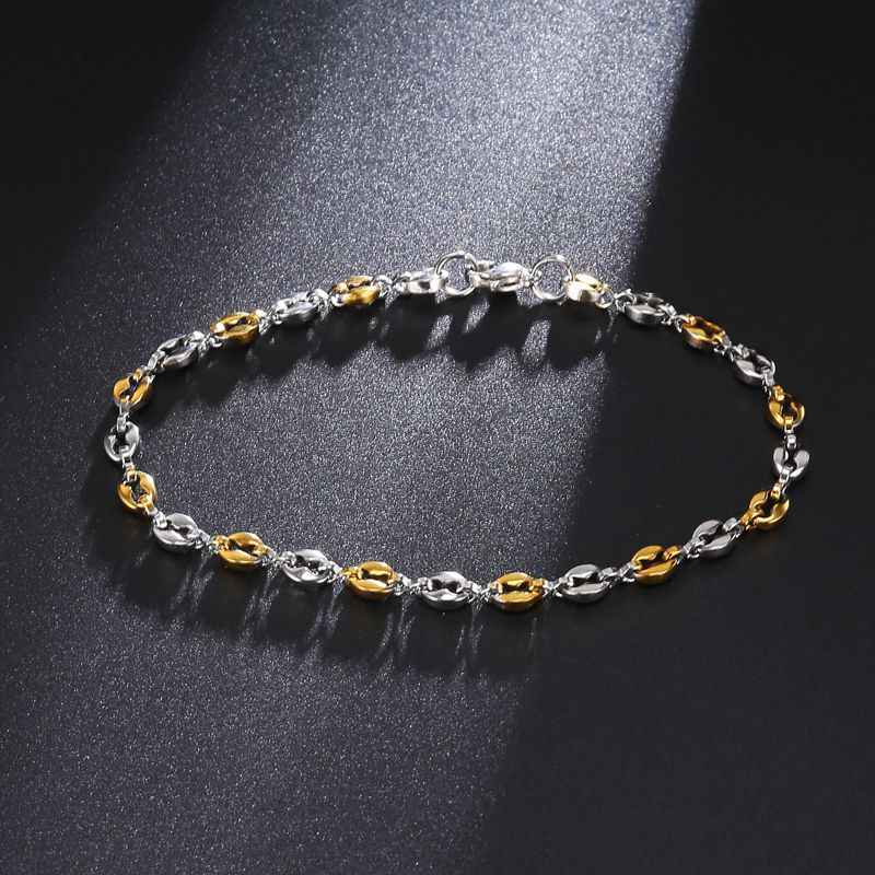 316L Stainless Steel Bracelet Coffee Beans Link Chain Bracelet