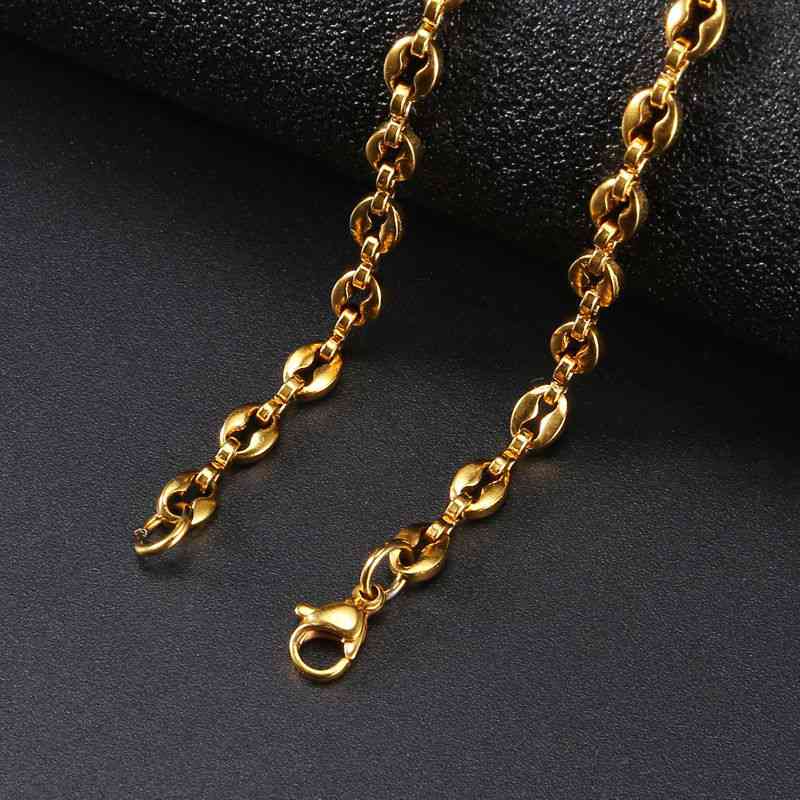 316L Stainless Steel Bracelet Coffee Beans Link Chain Bracelet