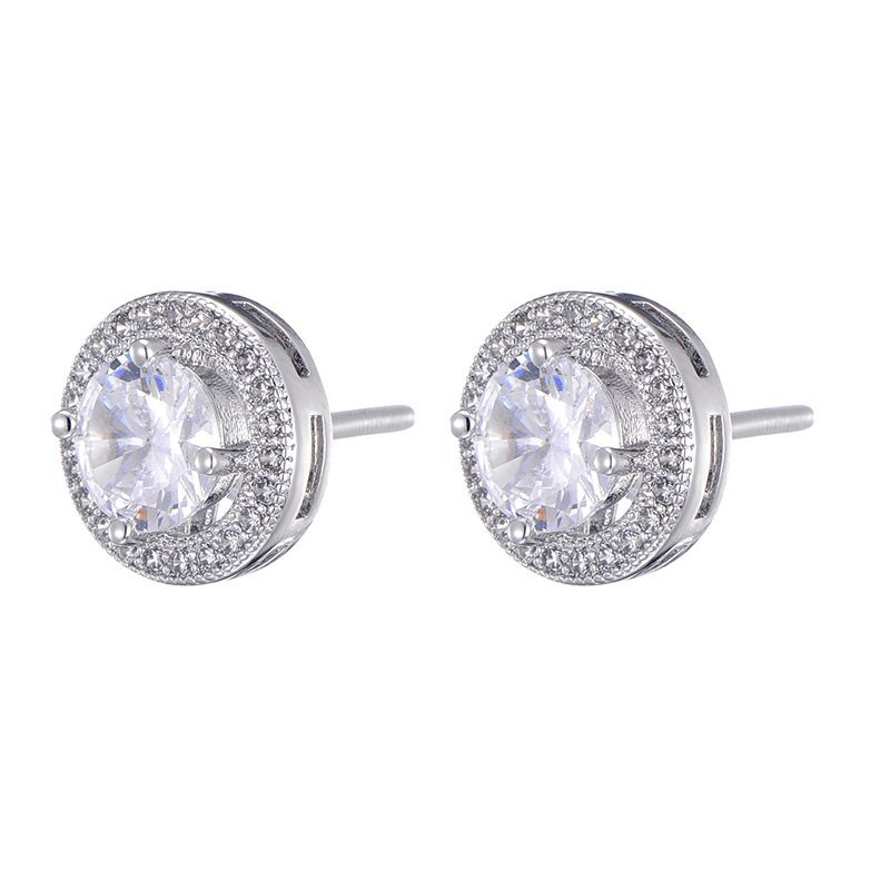 CZ Stone Round Bling Earring