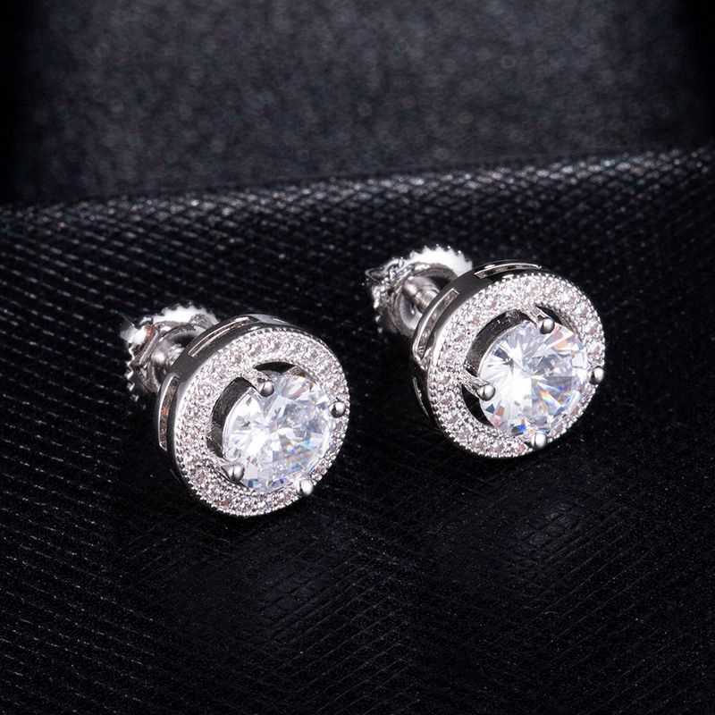 CZ Stone Round Bling Earring