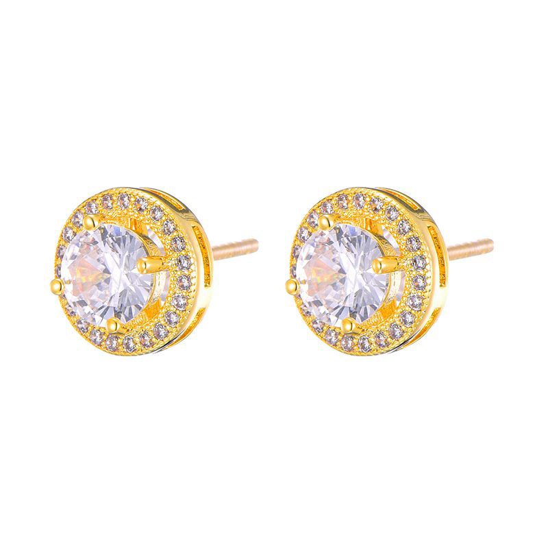 CZ Stone Round Bling Earring
