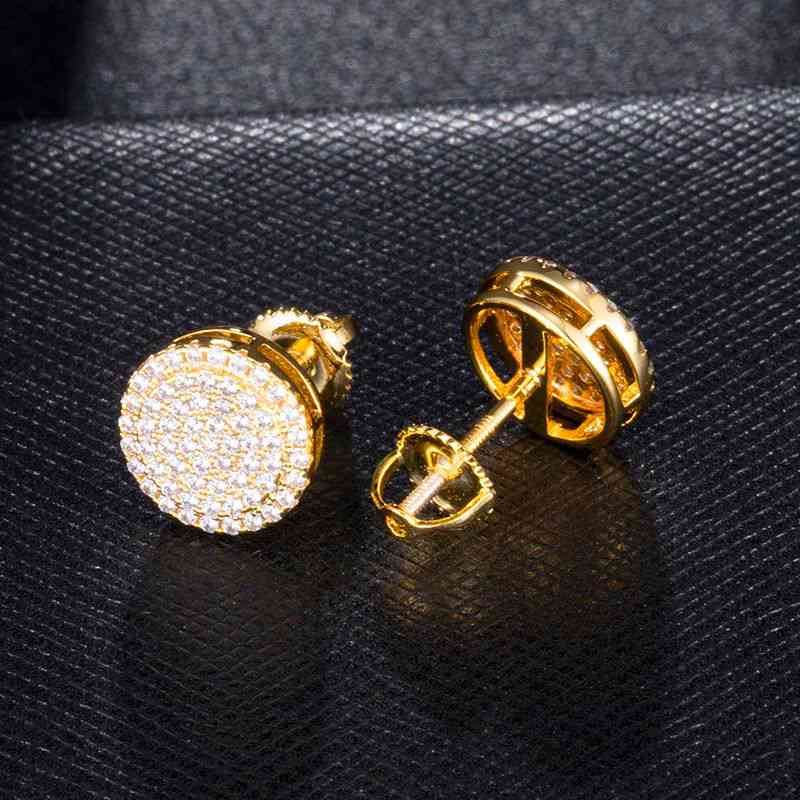 CZ Stone Round Bling Stud Earring