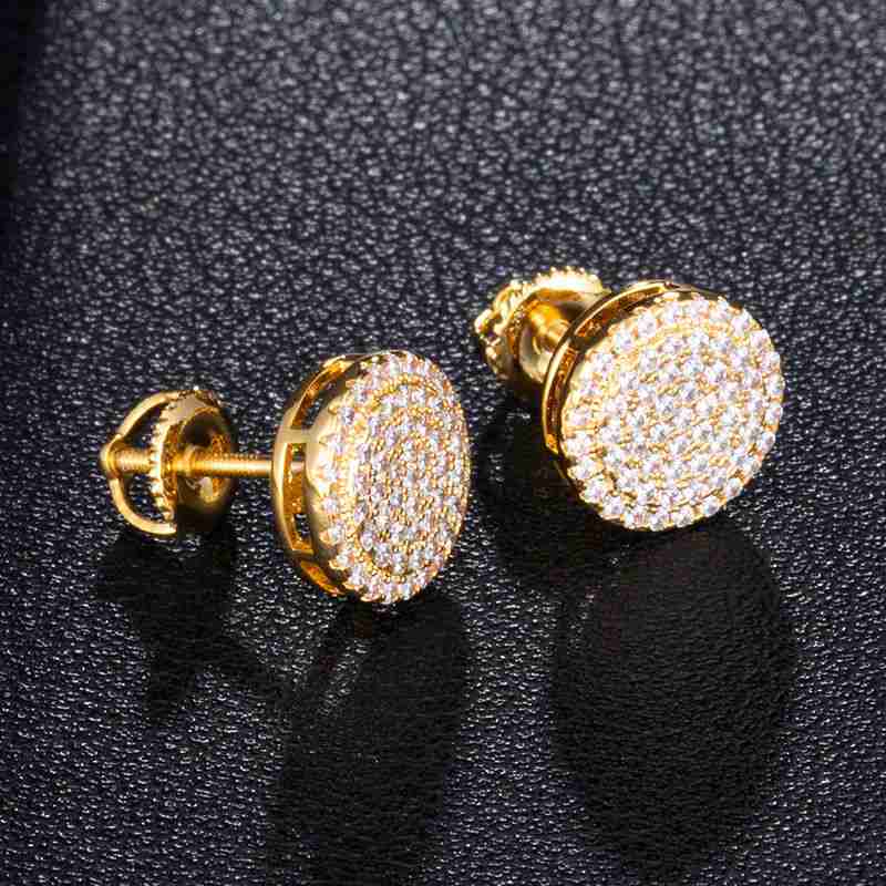 CZ Stone Round Bling Stud Earring